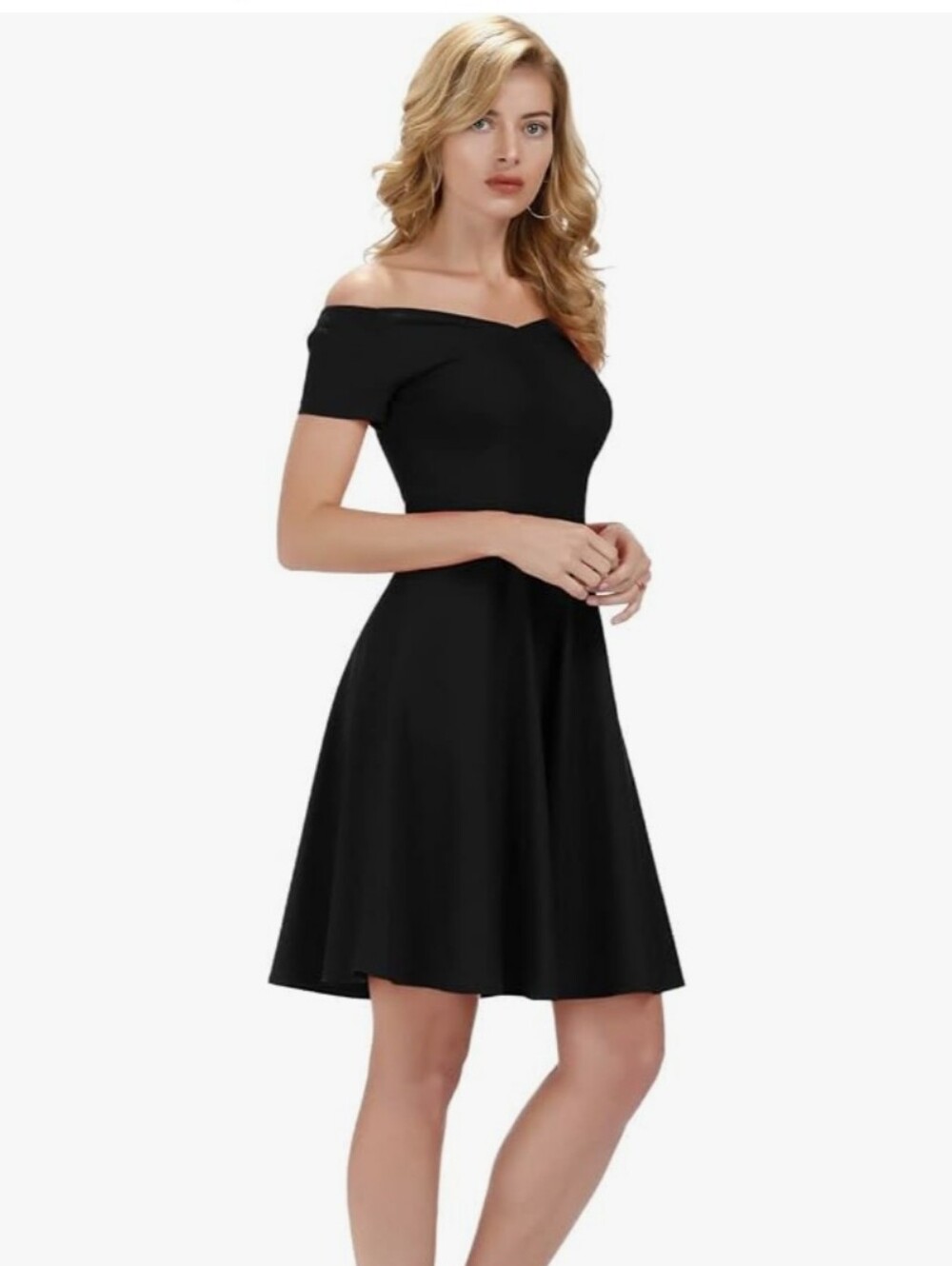Off Shoulder Fit and Flare Dress XXL